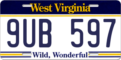 WV license plate 9UB597