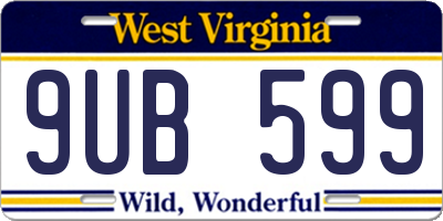 WV license plate 9UB599