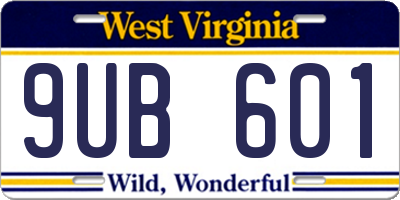 WV license plate 9UB601