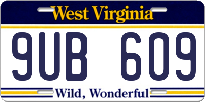 WV license plate 9UB609
