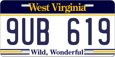 WV license plate 9UB619