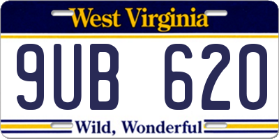 WV license plate 9UB620