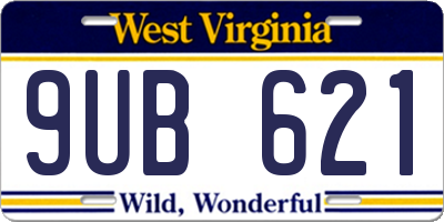 WV license plate 9UB621
