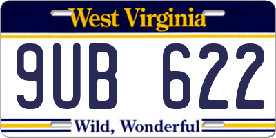 WV license plate 9UB622