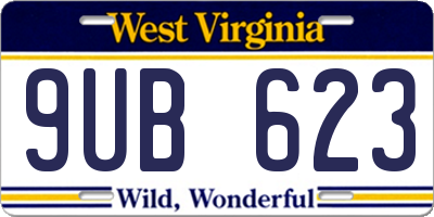 WV license plate 9UB623