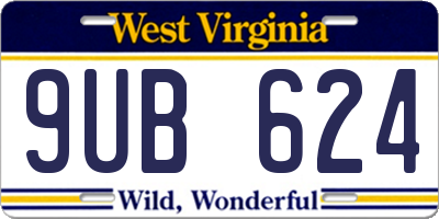 WV license plate 9UB624