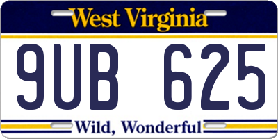 WV license plate 9UB625