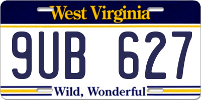 WV license plate 9UB627