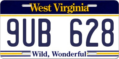 WV license plate 9UB628