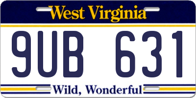 WV license plate 9UB631