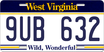 WV license plate 9UB632