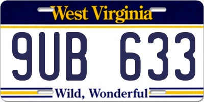 WV license plate 9UB633