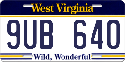 WV license plate 9UB640