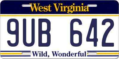 WV license plate 9UB642