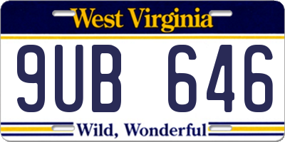 WV license plate 9UB646