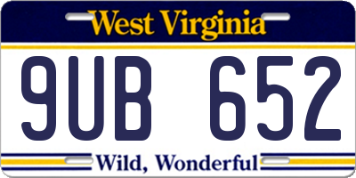 WV license plate 9UB652