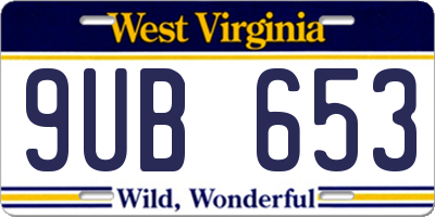 WV license plate 9UB653
