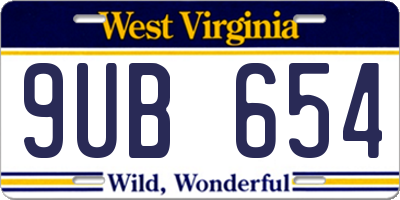 WV license plate 9UB654