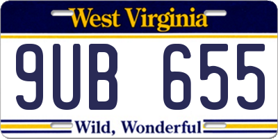 WV license plate 9UB655