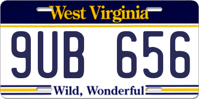 WV license plate 9UB656
