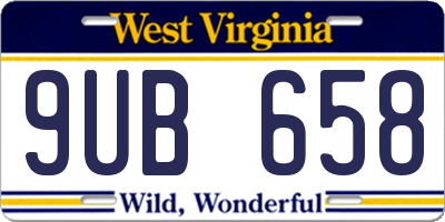 WV license plate 9UB658