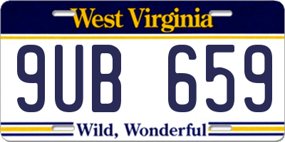 WV license plate 9UB659