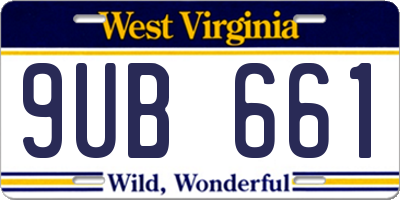 WV license plate 9UB661