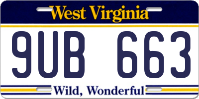 WV license plate 9UB663