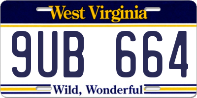 WV license plate 9UB664