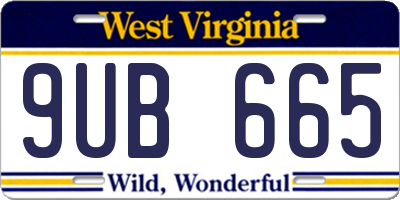 WV license plate 9UB665
