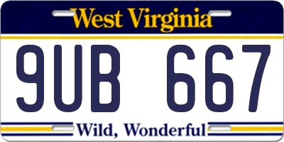 WV license plate 9UB667