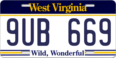WV license plate 9UB669