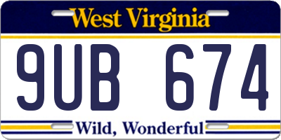WV license plate 9UB674