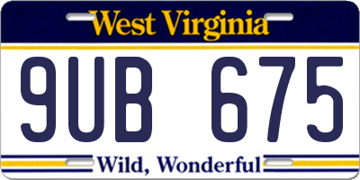 WV license plate 9UB675