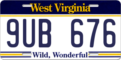 WV license plate 9UB676