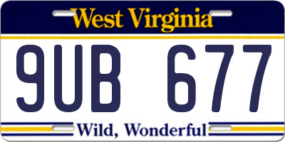 WV license plate 9UB677