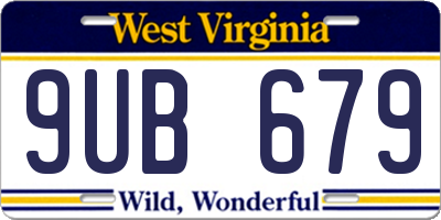 WV license plate 9UB679