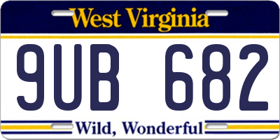 WV license plate 9UB682