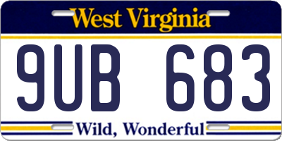WV license plate 9UB683