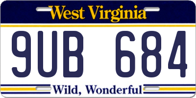 WV license plate 9UB684
