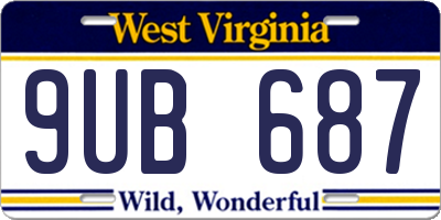 WV license plate 9UB687