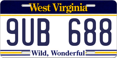 WV license plate 9UB688