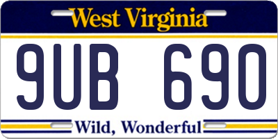 WV license plate 9UB690