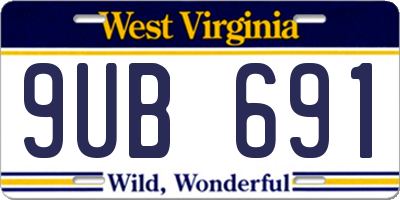 WV license plate 9UB691