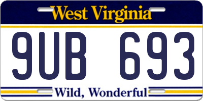 WV license plate 9UB693