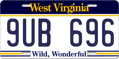 WV license plate 9UB696