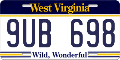 WV license plate 9UB698