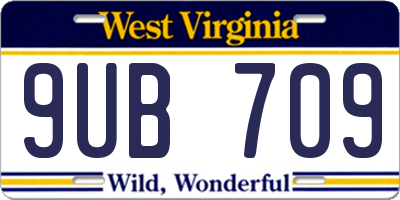 WV license plate 9UB709