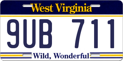 WV license plate 9UB711