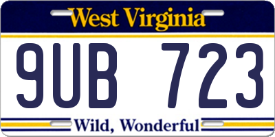 WV license plate 9UB723